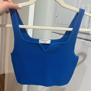 Blue Sculpt Knit Tank Top